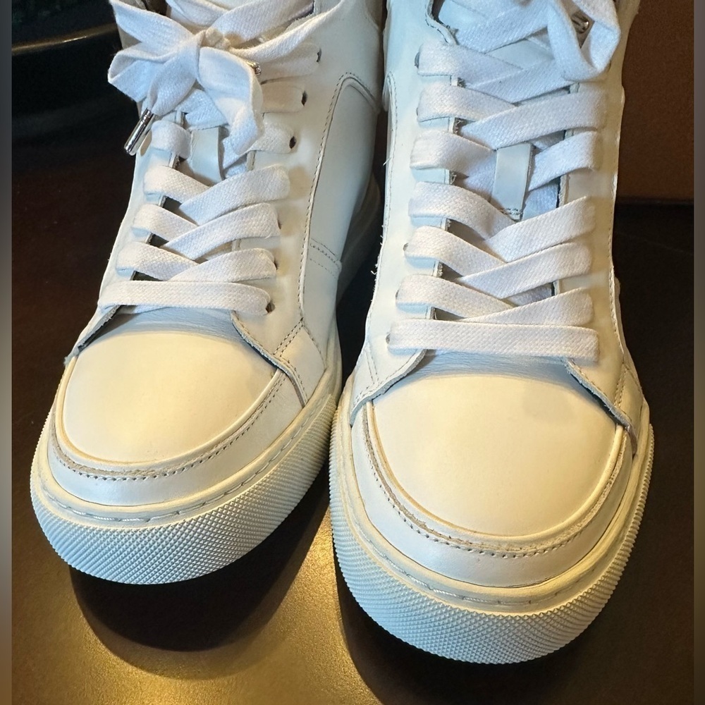 NIB Zadig & Voltaire High Flash Leather High-Top Sneakers Size 39 Blanc White 8 - Picture 7 of 13